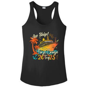 Aw Ship ItS My First Cruise Trip 2025 First Cruise 2025 Ladies PosiCharge Competitor Racerback Tank