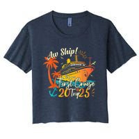 Aw Ship ItS My First Cruise Trip 2025 First Cruise 2025 Women's Crop Top Tee