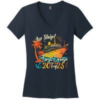 Aw Ship ItS My First Cruise Trip 2025 First Cruise 2025 Women's V-Neck T-Shirt