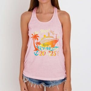 Aw Ship ItS My First Cruise Trip 2025 First Cruise 2025 Women's Knotted Racerback Tank