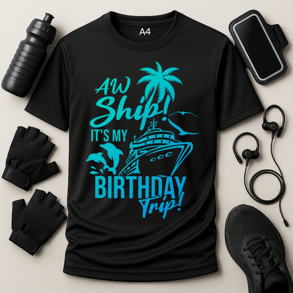 Aw Ship Its My Birthday Trip Birthday Cruise Cruise Trip Gift Cooling Performance Crew T-Shirt