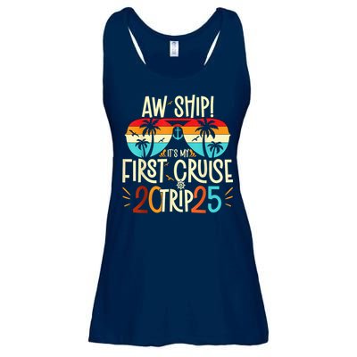 Aw Ship ItS My First Cruise Trip 2025 First Cruise 2025 Ladies Essential Flowy Tank