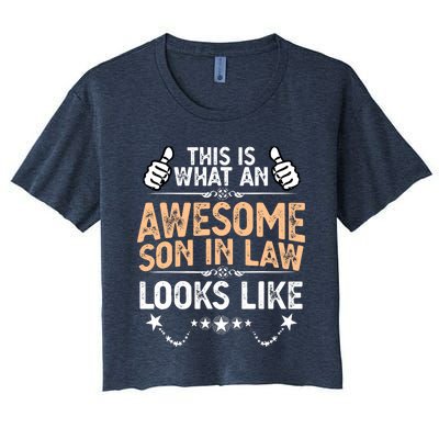 Awesome Son In Law Birthday Gift Ideas Awesome Mother In Law Women's Crop Top Tee