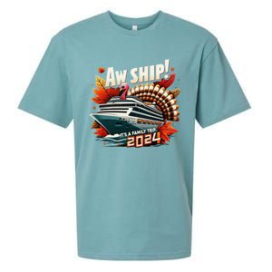 Aw Ship ItS A Family Trip 2024 Happy Turkey Thanksgiving Sueded Cloud Jersey T-Shirt