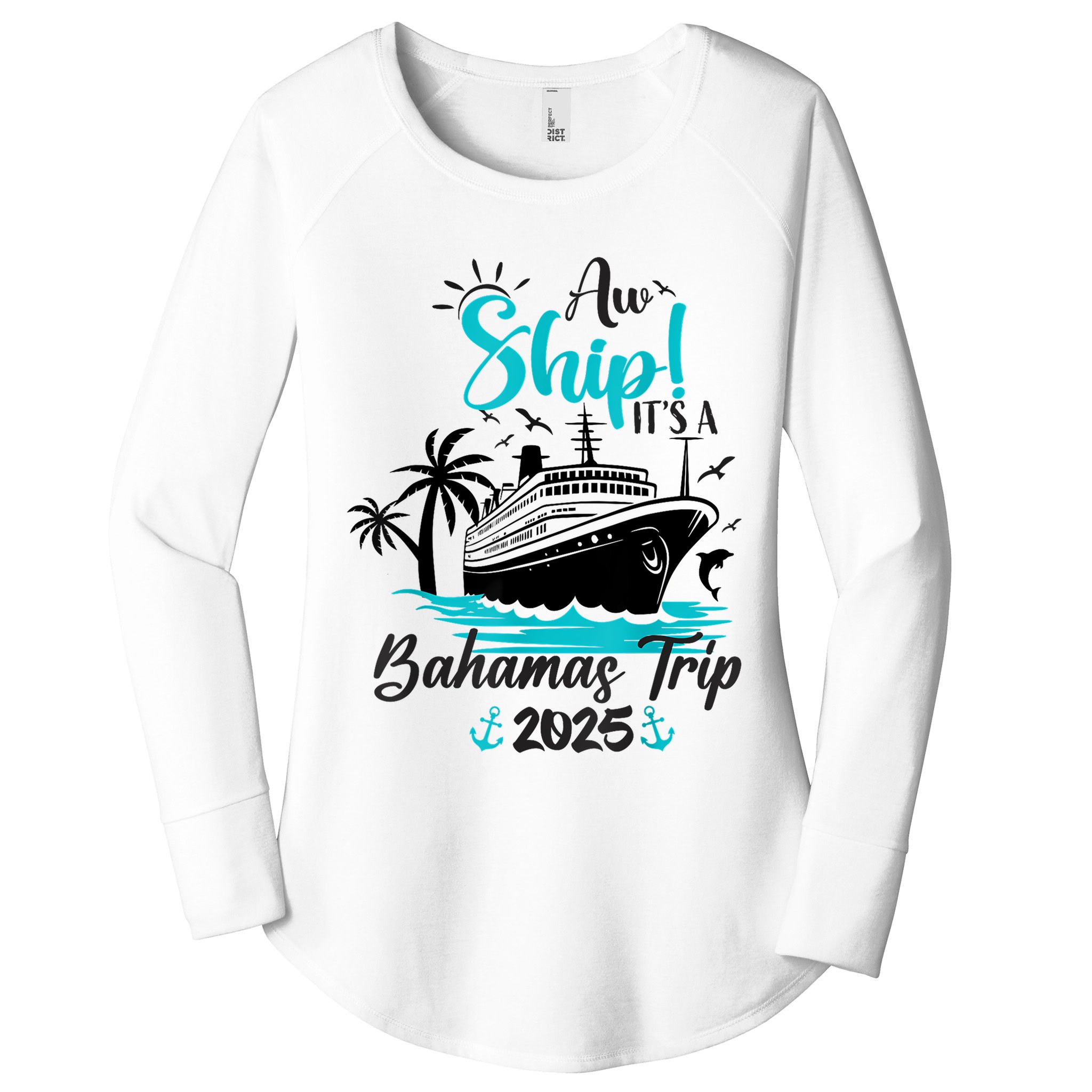 Aw Ship It's A Bahamas Trip 2025 Family Cruise Vacation Fun Women's Perfect Tri Tunic Long Sleeve Shirt