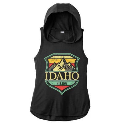 American State Idaho Mountain Hiking Ladies PosiCharge Tri-Blend Wicking Draft Hoodie Tank