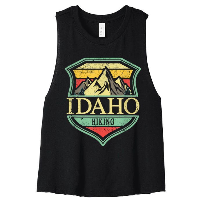 American State Idaho Mountain Hiking Women's Racerback Cropped Tank