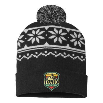 American State Idaho Mountain Hiking USA-Made Snowflake Beanie