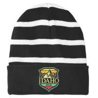 American State Idaho Mountain Hiking Striped Beanie with Solid Band