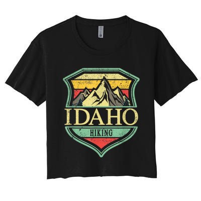 American State Idaho Mountain Hiking Women's Crop Top Tee