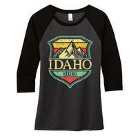 American State Idaho Mountain Hiking Women's Tri-Blend 3/4-Sleeve Raglan Shirt