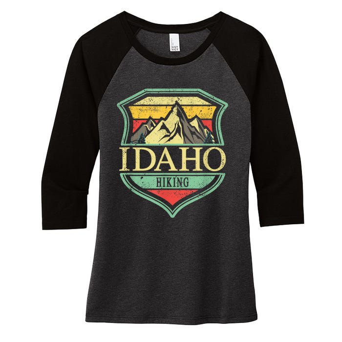 American State Idaho Mountain Hiking Women's Tri-Blend 3/4-Sleeve Raglan Shirt