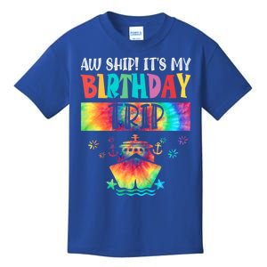 Aw Ship ItS My Birthday Trip 2024 Birthday Vacay Cruise Gift Kids T-Shirt