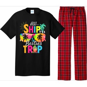 Aw Ship It’S A Besties Trip 2024 Friends Vacay Cruise 2024 Funny Gift Pajama Set