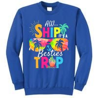 Aw Ship It’S A Besties Trip 2024 Friends Vacay Cruise 2024 Funny Gift Tall Sweatshirt