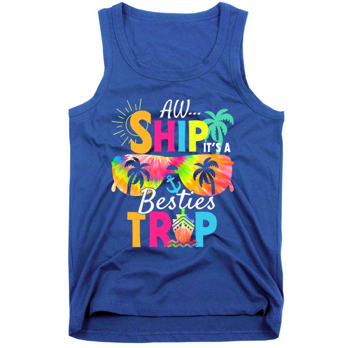 Aw Ship It’S A Besties Trip 2024 Friends Vacay Cruise 2024 Funny Gift Tank Top