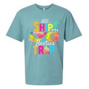 Aw Ship It’S A Besties Trip 2024 Friends Vacay Cruise 2024 Funny Gift Sueded Cloud Jersey T-Shirt