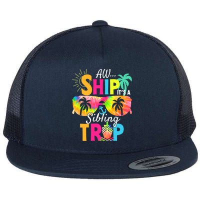 Aw Ship It’S A Sibling Trip 2024 Family Vacation Cruise Gift Flat Bill Trucker Hat