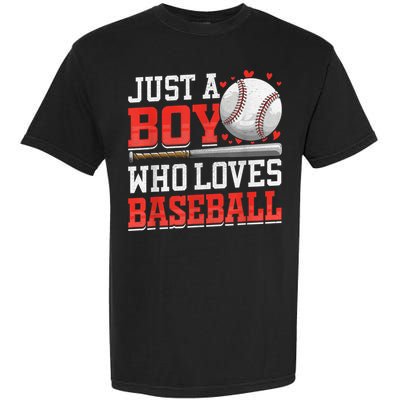 American Sport Just A Boy Who Loves Baseball Gifts For boy Garment-Dyed Heavyweight T-Shirt
