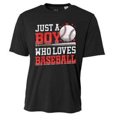 American Sport Just A Boy Who Loves Baseball Gifts For boy Cooling Performance Crew T-Shirt