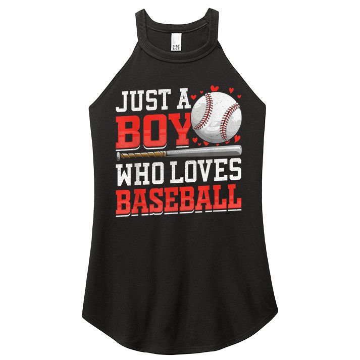 American Sport Just A Boy Who Loves Baseball Gifts For boy Women's Perfect Tri Rocker Tank