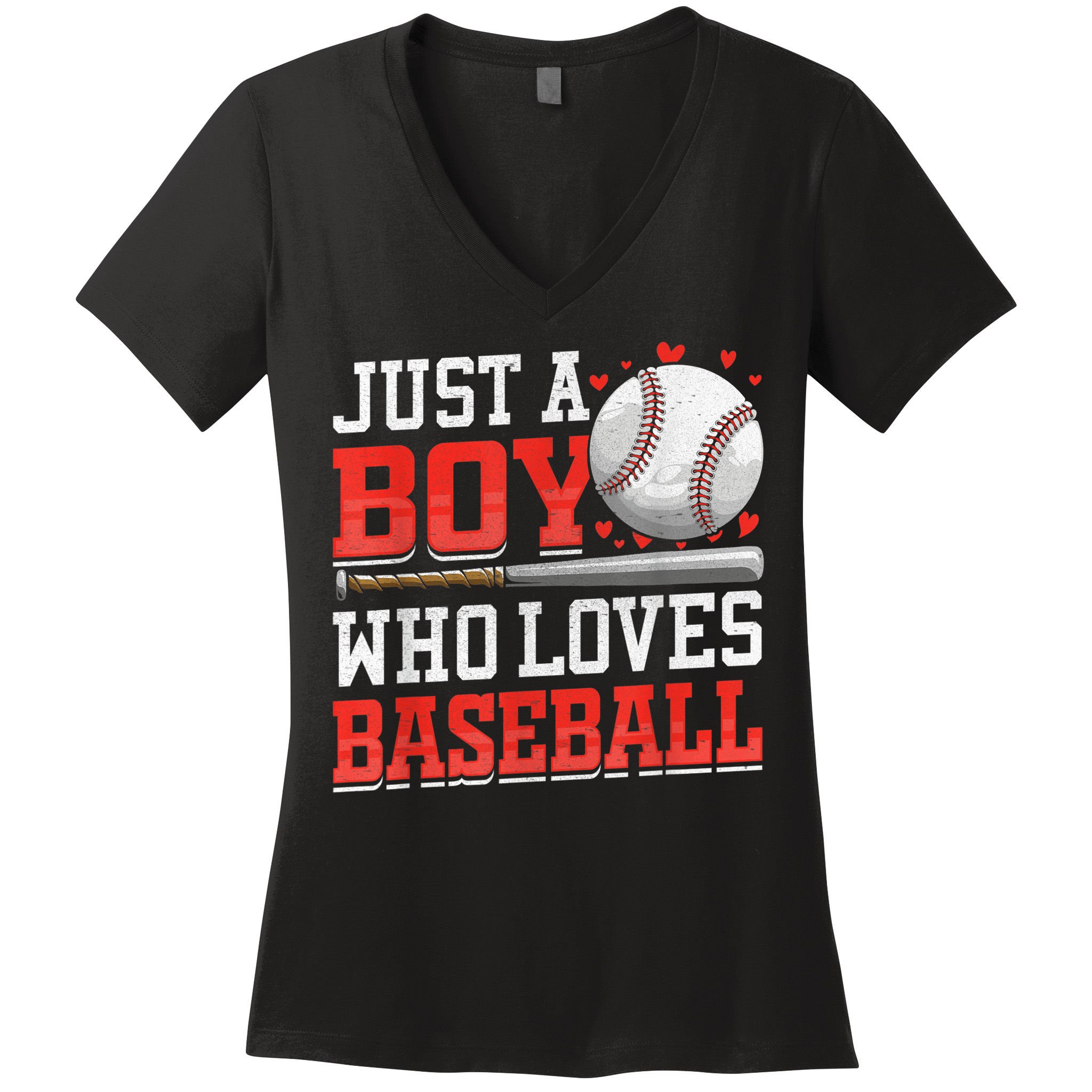 American Sport Just A Boy Who Loves Baseball Gifts For boy Women's V-Neck T-Shirt