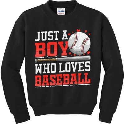 American Sport Just A Boy Who Loves Baseball Gifts For boy Kids Sweatshirt