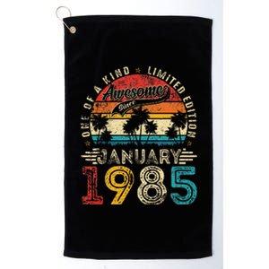 Awesome Since January 1985 40th Birthday 40 Years Old Gift Platinum Collection Golf Towel