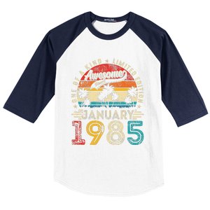 Awesome Since January 1985 40th Birthday 40 Years Old Gift Baseball Sleeve Shirt