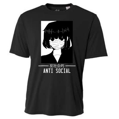 Anti Social Japanese Text Aesthetic Vaporwave Anime Gifts Cooling Performance Crew T-Shirt