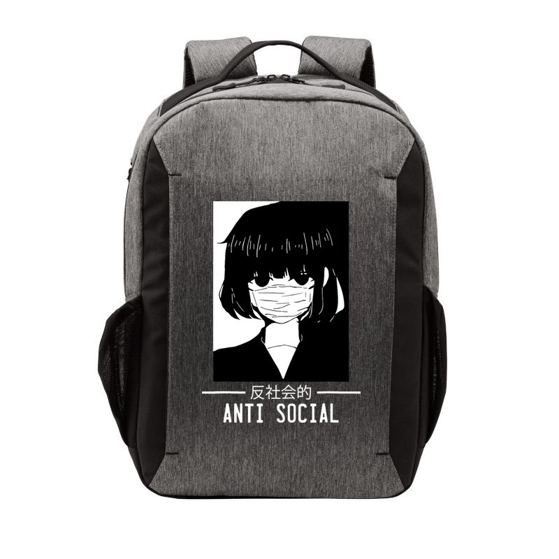 Anti Social Japanese Text Aesthetic Vaporwave Anime Gifts Vector Backpack