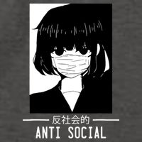 Anti Social Japanese Text Aesthetic Vaporwave Anime Gifts Vector Backpack