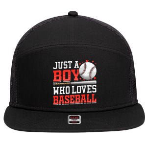 American Sport Just A Who Loves Baseball Gifts 7 Panel Mesh Trucker Snapback Hat