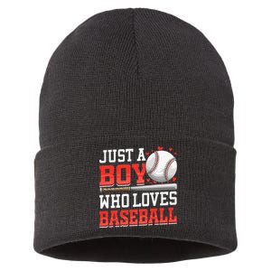 American Sport Just A Who Loves Baseball Gifts Sustainable Knit Beanie