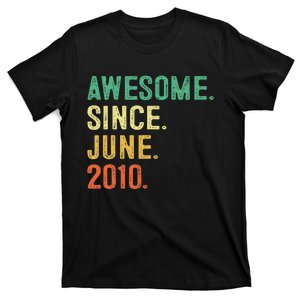 Awesome Since June 2010 13th Birthday Gift 13 Years Old T-Shirt