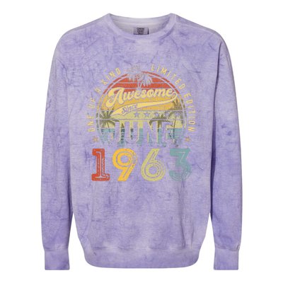 Awesome Since June 1963 Vintage 60th Birthday Party Retro Colorblast Crewneck Sweatshirt