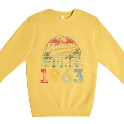 Awesome Since June 1963 Vintage 60th Birthday Party Retro Premium Crewneck Sweatshirt