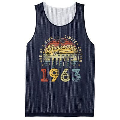 Awesome Since June 1963 Vintage 60th Birthday Party Retro Mesh Reversible Basketball Jersey Tank