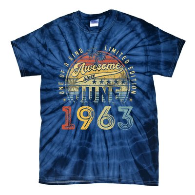 Awesome Since June 1963 Vintage 60th Birthday Party Retro Tie-Dye T-Shirt