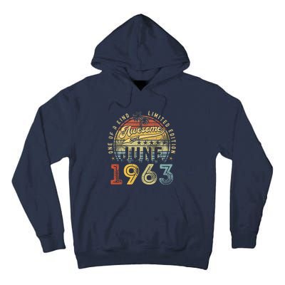 Awesome Since June 1963 Vintage 60th Birthday Party Retro Tall Hoodie