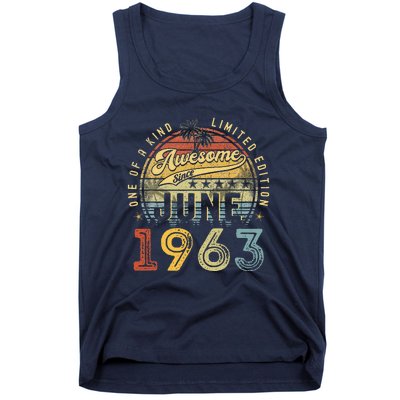 Awesome Since June 1963 Vintage 60th Birthday Party Retro Tank Top