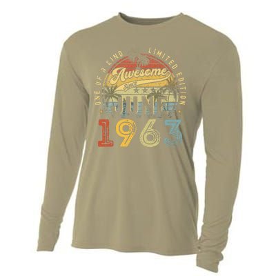 Awesome Since June 1963 Vintage 60th Birthday Party Retro Cooling Performance Long Sleeve Crew