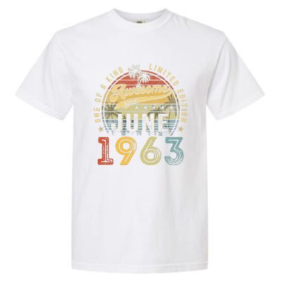 Awesome Since June 1963 Vintage 60th Birthday Party Retro Garment-Dyed Heavyweight T-Shirt