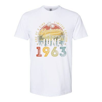 Awesome Since June 1963 Vintage 60th Birthday Party Retro Softstyle CVC T-Shirt