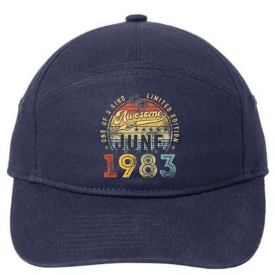 Awesome Since June 1983 Vintage 40th Birthday Party Retro 7-Panel Snapback Hat