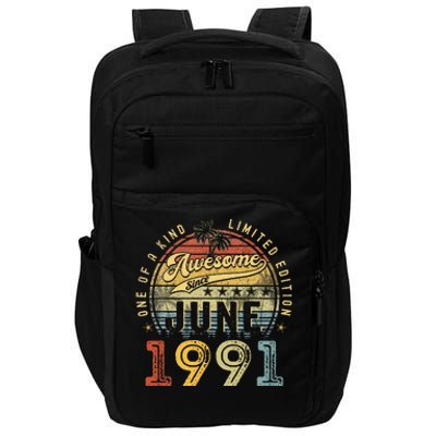 Awesome Since June 1991 Vintage 32nd Birthday Party Retro Impact Tech Backpack