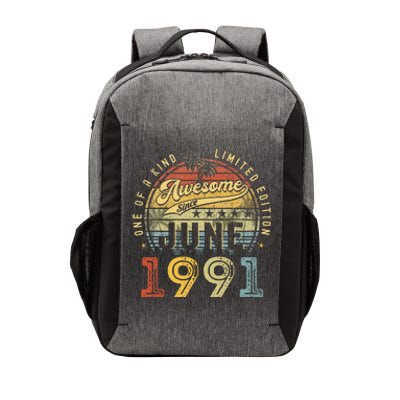 Awesome Since June 1991 Vintage 32nd Birthday Party Retro Vector Backpack