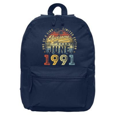 Awesome Since June 1991 Vintage 32nd Birthday Party Retro 16 in Basic Backpack