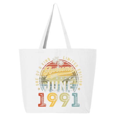 Awesome Since June 1991 Vintage 32nd Birthday Party Retro 25L Jumbo Tote