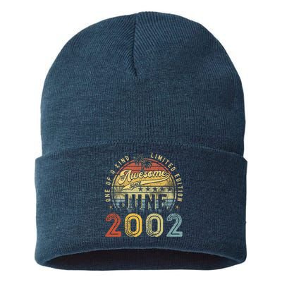 Awesome Since June 2002 Vintage 21st Birthday Party Retro Sustainable Knit Beanie